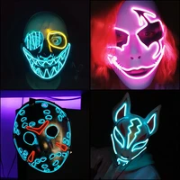 fashion movie cosplay mask light up led mask halloween party masque masquerade masks halloween horror mask drop ship