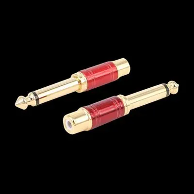 

20Pcs 6.35mm Jack Male to RCA Female AV 1/4" Mono Plug Jack Audio Adapter Gold Plated 6.5 to lotus Audio Sound Mixer Connector