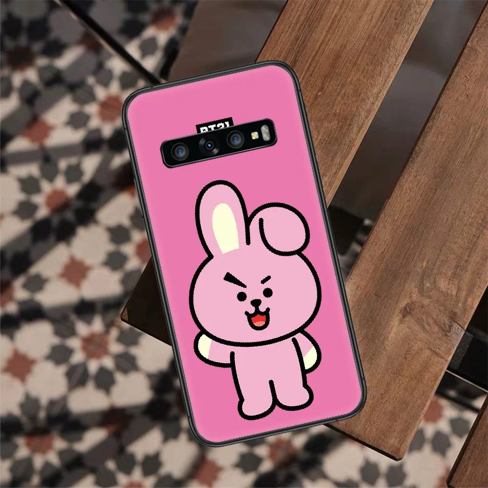 

Cartoon BT21-Kpop Phone Case For Samsung Galaxy S 7 21 Note 8 9 10 20 E FE Plus Ultra black Funda Soft Cover Luxury Back 3D