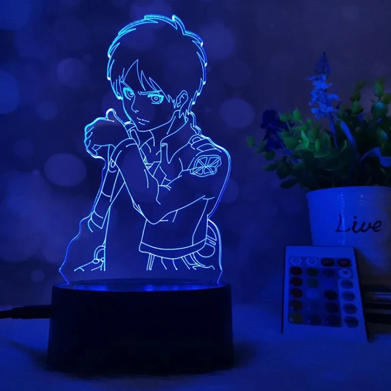

Anime Attack on Titan 3d Led LampDecor Light Captain Levi Ackerman Anime Figures Night Light Table Lamp Kid Gifts Remote Control