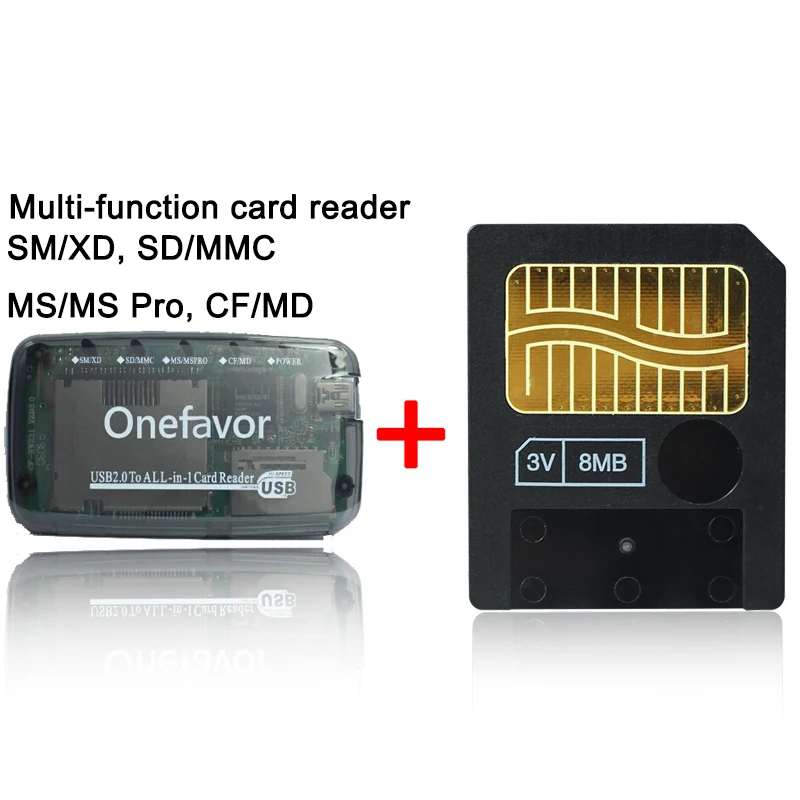 8MB Акция! 128 Мб 64 Мб 32 Мб 16 Мб 8 Мб смарт-медиа карта с SD XD MMC CF MS DUO SM кардридер - Емкость: 8MB