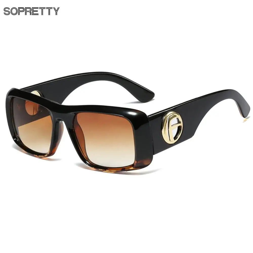 Солнцезащитные очки унисекс квадратные ретро-очки из смолы черные дорожные