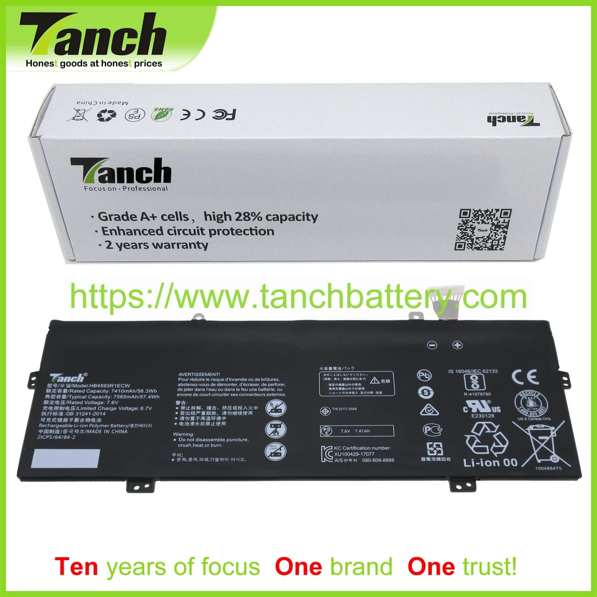 Tanch HB4593R1ECW Laptop Batteries for HUAWEI MateBook X Pro Honor Magicbook 14 X Pro 2019 MACH-W29C X Pro i5,7.6V,4 cell