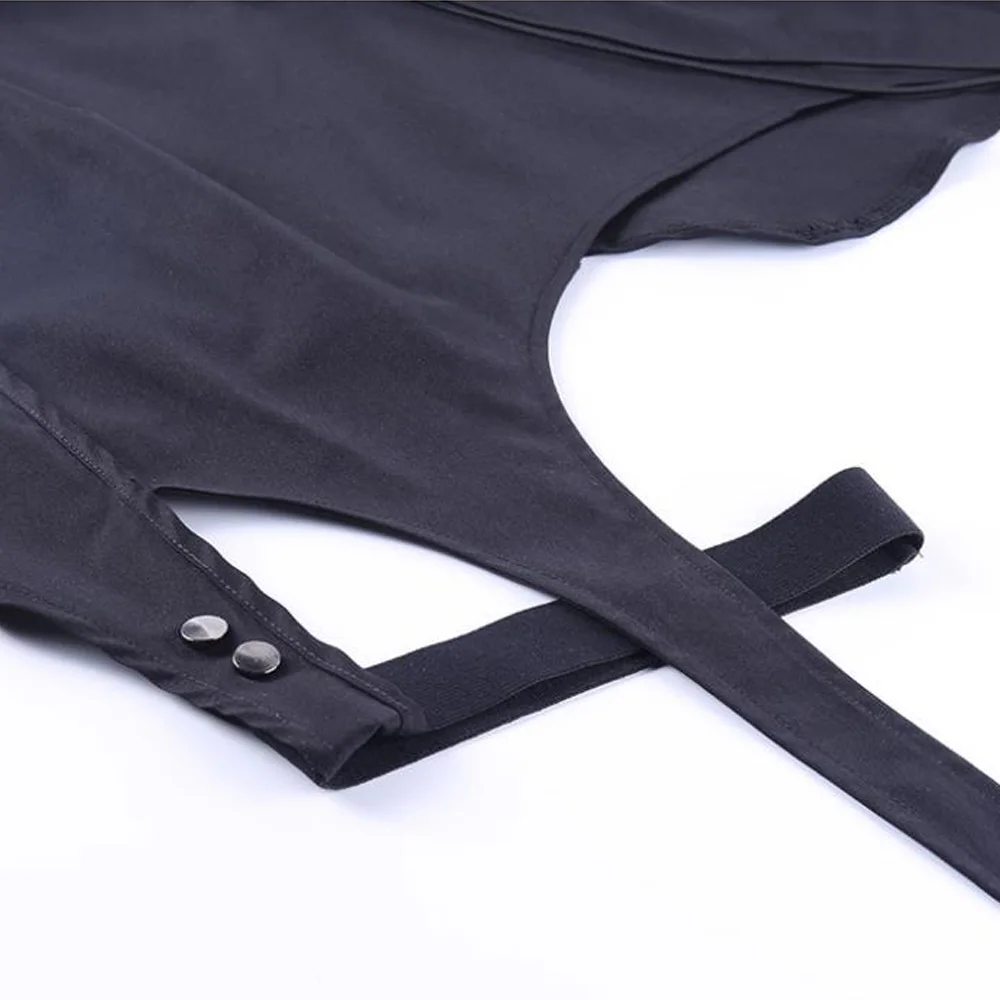 Юбка на бретелях в стиле Харадзюку женские черные готические юбки с высокой