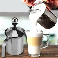 400800ml manual milk frother stainless steel cappuccino milk creamer milk foam mesh coffee foamer creamer kitchen applicance
