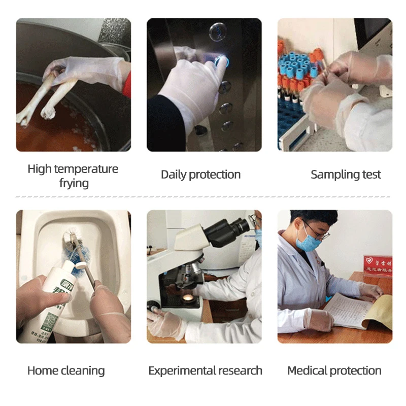 

100pcs TPE Disposable Gloves Thickened Elasticity Cleaning Gloves Kitchen Household Oilproof Latex Research Rubber Gloves