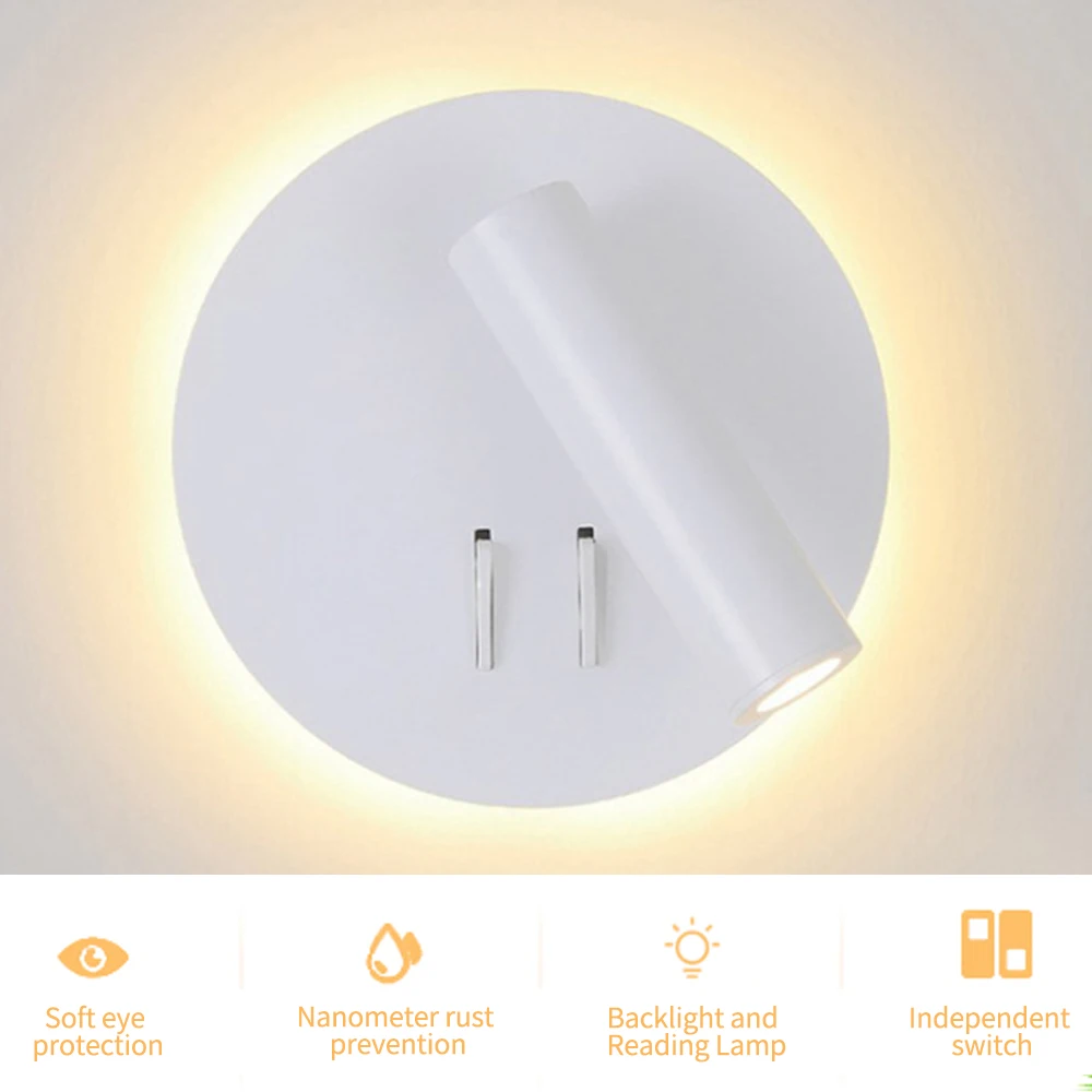 Светодиодный настенный светильник для чтения 3 Вт 6 спальни кабинета гостиной