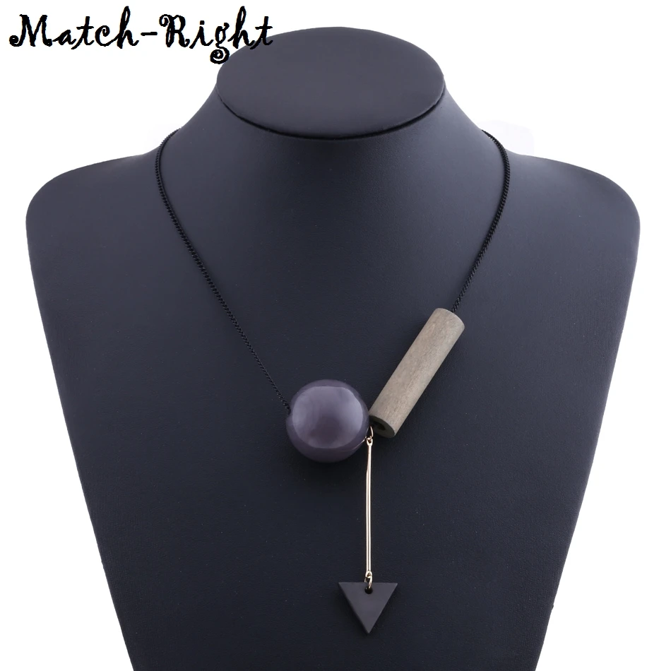 Минималистичные ожерелья подвески для женщин деревянное ожерелье с бусинами