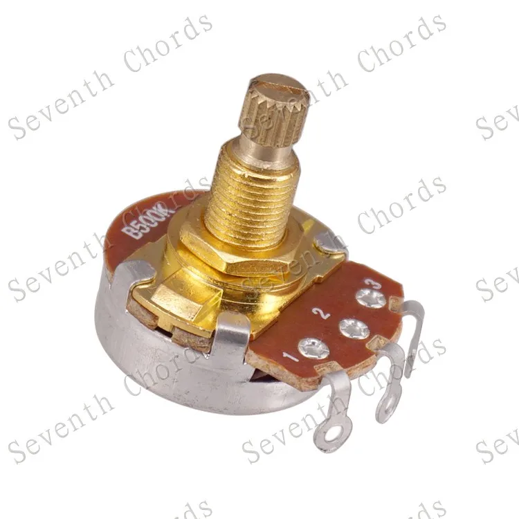10 pcs a500k b500k a250k b250k gold volle größe lange split messing welle elektrische gitarre bass volume tone control töpfe potentiome