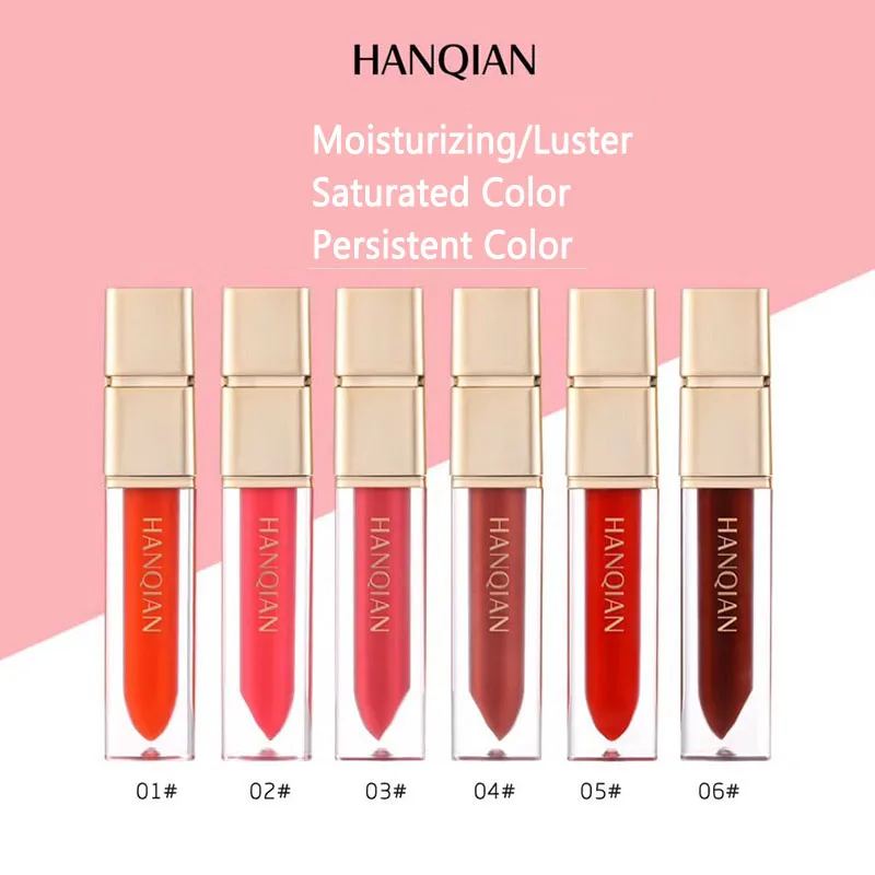 Жидкая помада для губ 6 цветов косметический блеск долговечное плавное