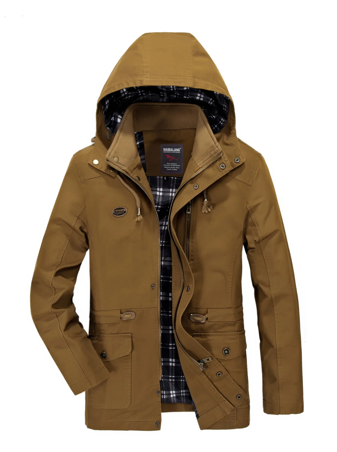 2019 Casual Cotton Jackets Men Hooded Military Cargo Tactical Combat Business Male Coat Clothing Khaki HX087 | Мужская одежда