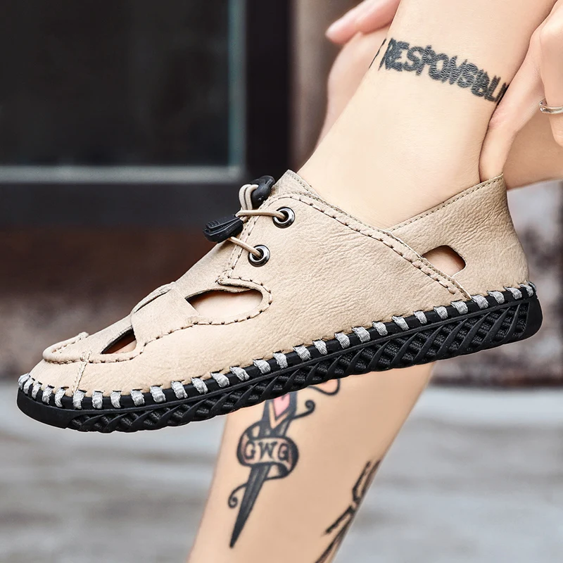 

Men's Sandals High Quality Men Beach Sandals Comfort Casual Shoes Breathable Summer Men Shoes Summer Roman Sandals Size 39-48