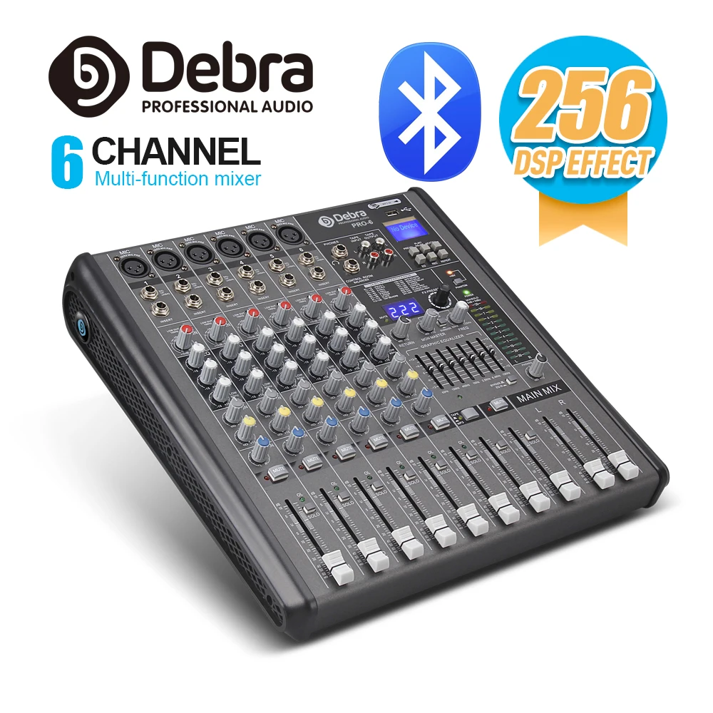 Профессиональный Debra Audio PRO 6 каналов с 256 DSP звуковыми эффектами Bluetooth студийный
