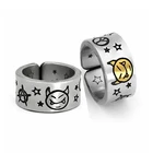 Кольцо с золотым маленьким дьяволом для мужчин и женщин, модное открытое Винтажное кольцо в стиле хип-хоп и панк, ювелирное изделие