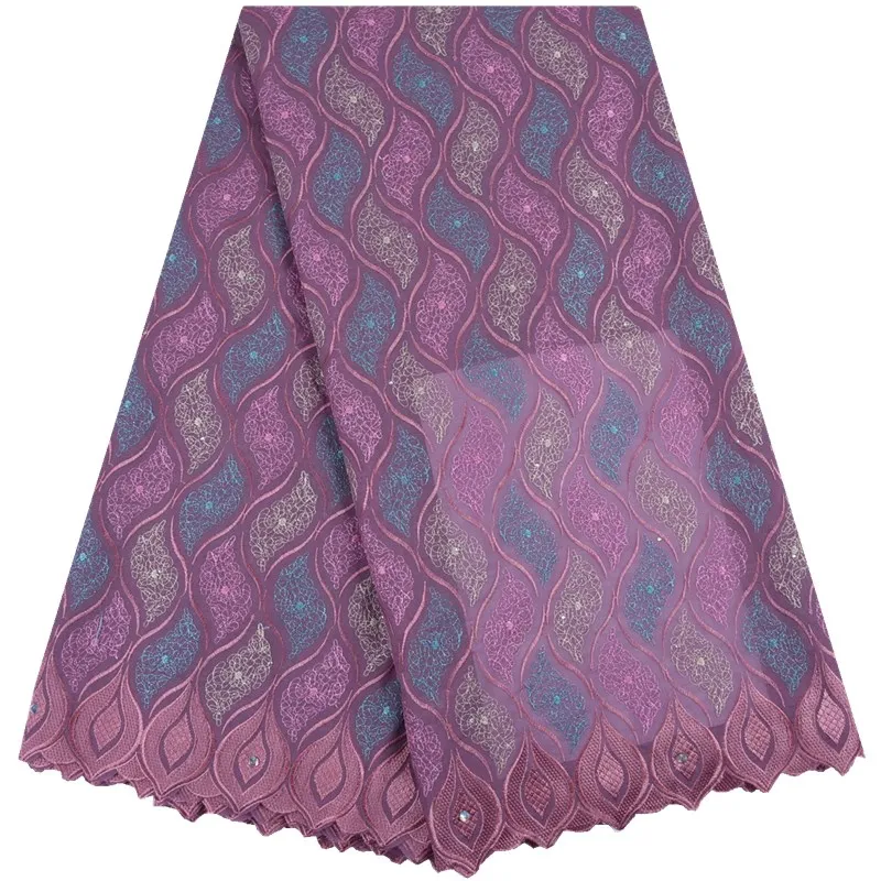 New Arrival African Swiss Cotton Voile Lace In Switzerland Stoned Royal Blue Golden Thread Nigerian Tulle Laces For Sewing F1729 | Дом и сад