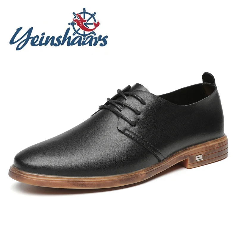 New Men's Dress Shoes Casual Real Leather Men Business Office Footwear Spring Autumn Non-Slip Formal Oxford For | Обувь