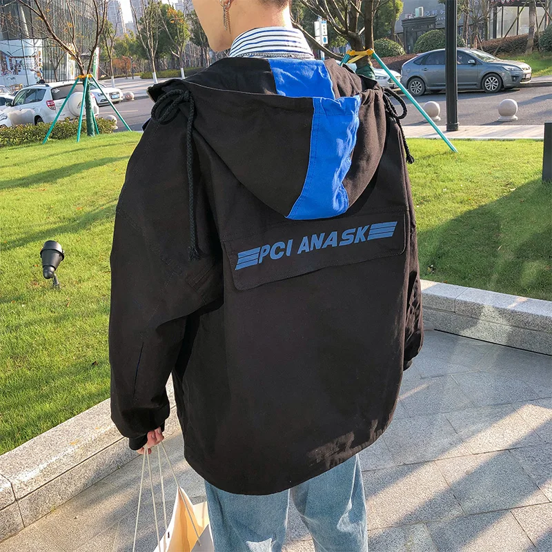 

Autumn Casual Jacket Men Streetwear Loose Men Clothing Bomber Jackets Vintage Solid Color Windbreaker Jacket chaquetas hombre