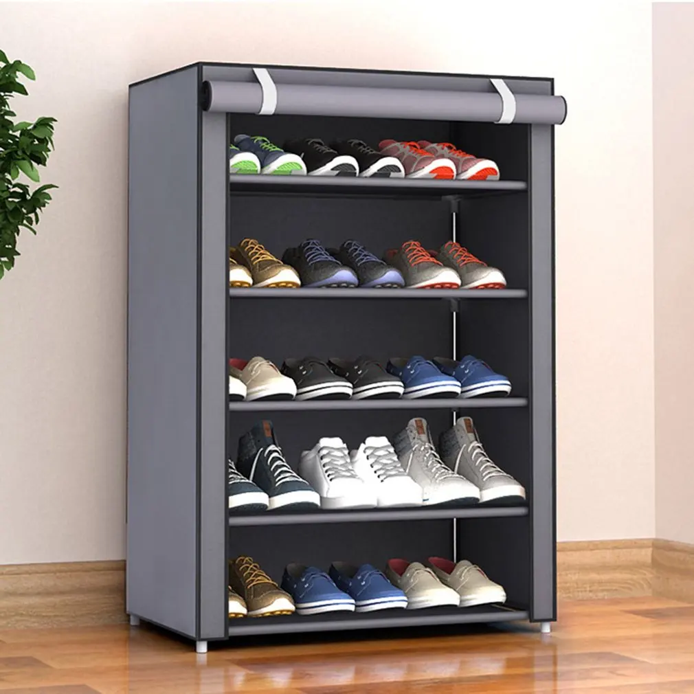 

Multilayer Nonwoven Fabric Detachable Shoe Rack Dustproof Shoe Cabinet Home Standing Holder Shoes Organizer Space-Saving Stand