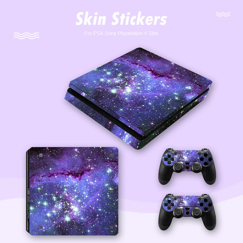 Защитная обложка наклейка для PS4 Slim Виниловая Sony Playstation 4 Console 2 стикеры