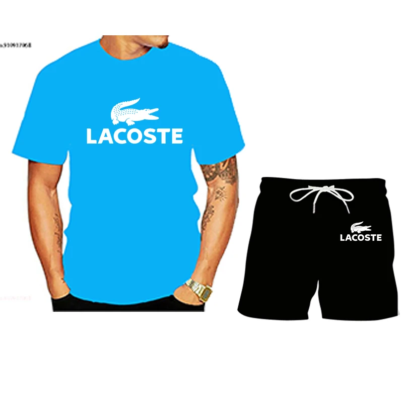 

Two Piece Set Men's Tracksuit Summer Clothes T Shirt Shorts Brand Track Clothing Male Sweatsuit Sports Suits Husband 9 Colors