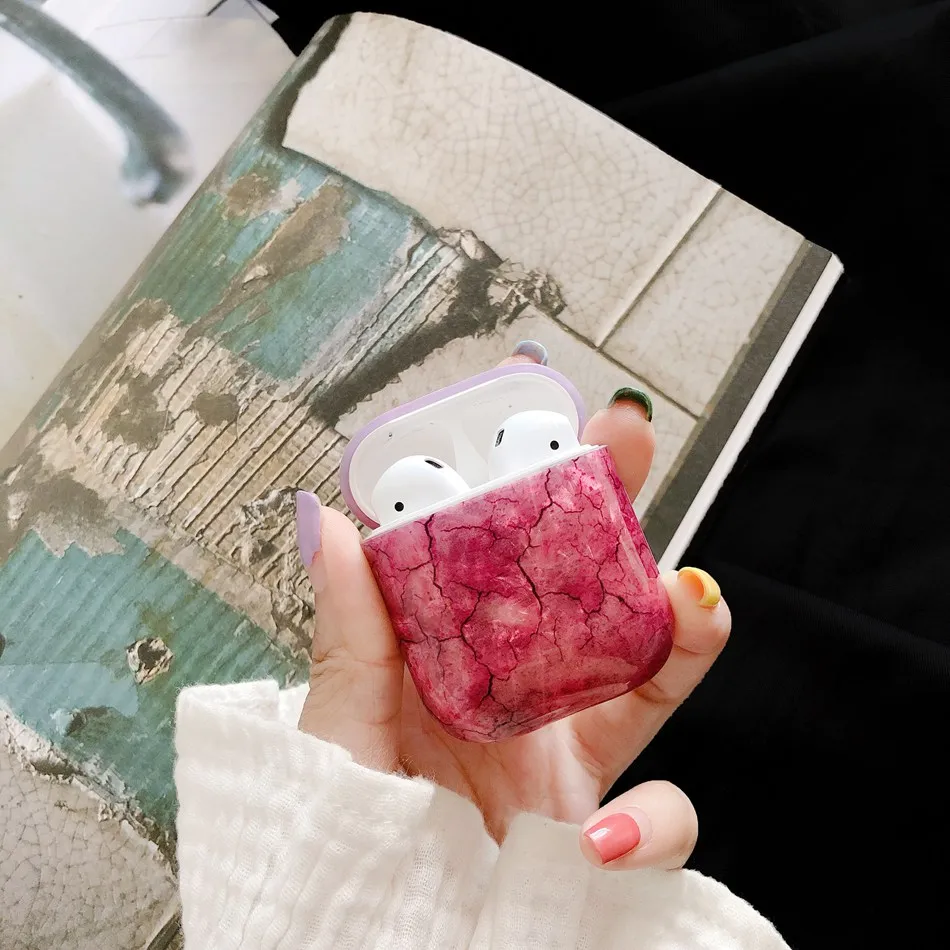 Чехол для наушников Airpods 2 чехол Роскошный авокадо мраморный чехол для наушников Защитный чехол для Apple Air Pods чехол аксессуары коробка - Цвет: 277P