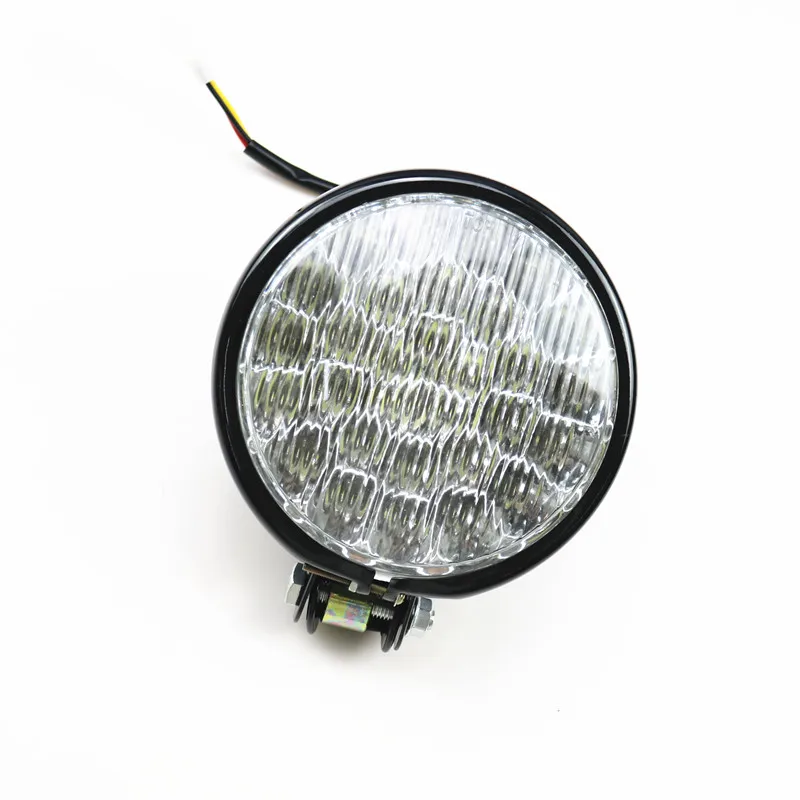 

Motorcycle Chrome 5" LED Steel Headlight For Harley Cruiser Chopper Touring Old School Bobber Cafe Racer Dyna Club MAN