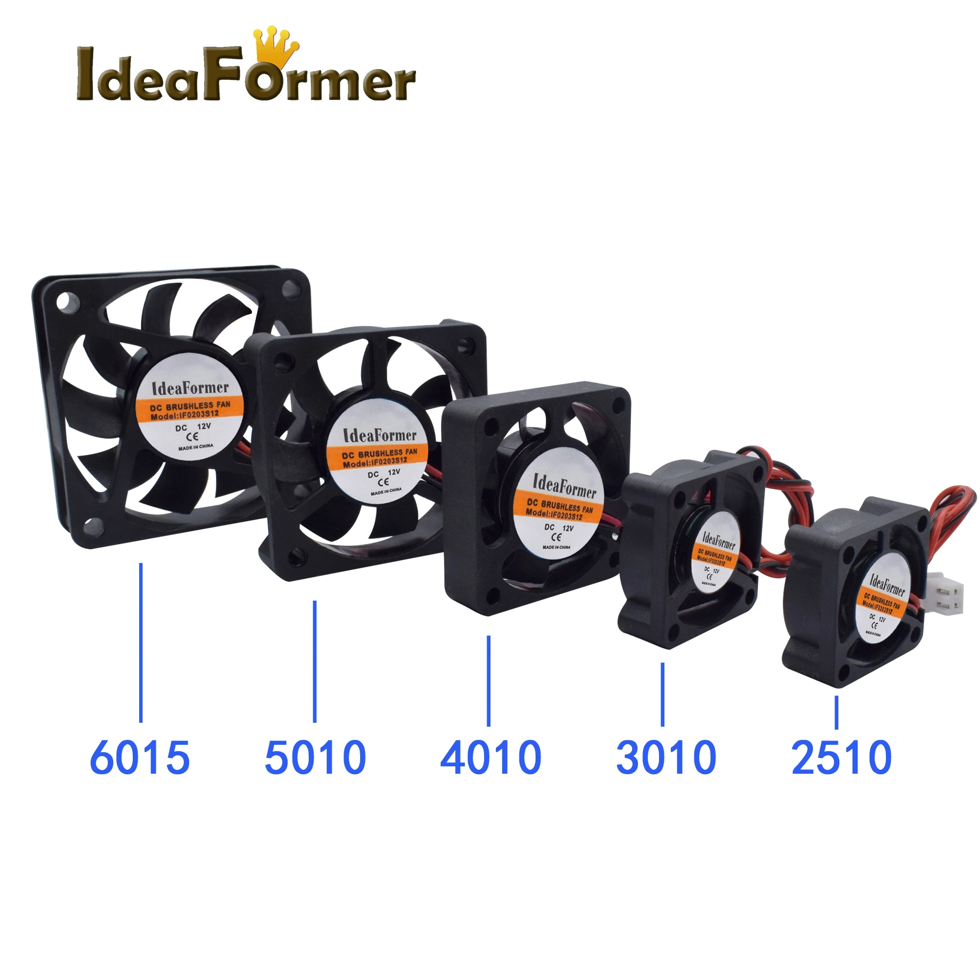 3D Printer Cooling fan 2510 3010 4010 5010 6015mm With 2Pin XH2.54 Cable Cooler DC 5V 12V 24V Multiple Options Cooling Fan.