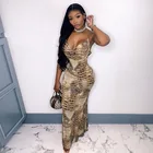 Платье-макси из змеиной кожи, с открытой спиной, без рукавов