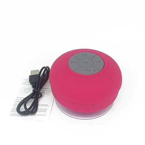 Розовый JI-06 водонепроницаемый Душ bluetooth динамик mp3 плеер беспроводной громкой связи Портативный динамик для телефона всасывающий микрофон сабвуфер - Цвет: Розовый