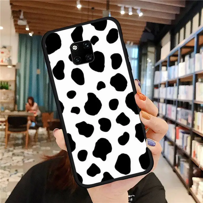

Cow Print Black White cute Phone Case For Huawei Mate 9 10 20 Pro lite 20x nova 3e P10 plus P20 Pro Honor10 lite COVER FUNDA