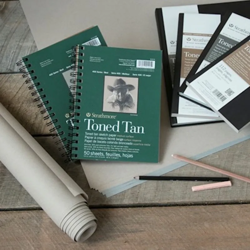 Тетрадь для скетчинга Strathmore коричневый/серый цвет в ассортименте|Бумага