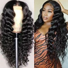 Малазийские свободные волнистые передние парики на сетке, свободные волнистые человеческие волосы, передние парики на сетке для женщин с детскими волосами, 4x4, свободный волнистый парик