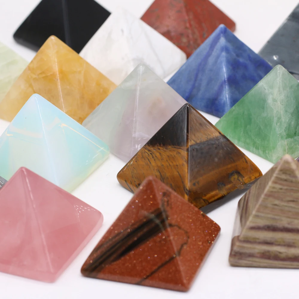 

Natural Stone Pyramid Shape Crystal Rough Stone Fluorite Mineral Specimen Agate Gem DIY Home Decoration Ornament Jewelry Gifts