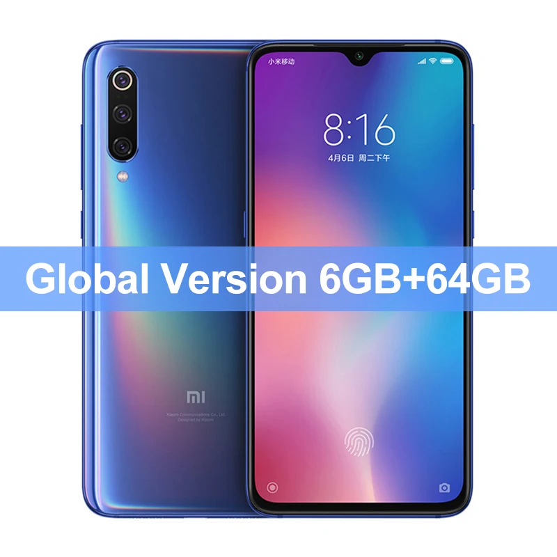 6GB 64GB Blue Глобальная версия Xiaomi mi 9 mi 9 6GB 64GB мобильный телефон Восьмиядерный процессор Snapdragon 855 6,3" AMOLED дисплей 48MP AI Тройная камера - Цвет: 6GB 64GB Blue