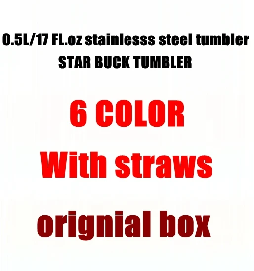 

0.5L/17 FL.oz stainlesss steel tumbler 6 color