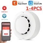 Умный детектор дыма Tuya с Wi-Fi, система пожарной безопасности