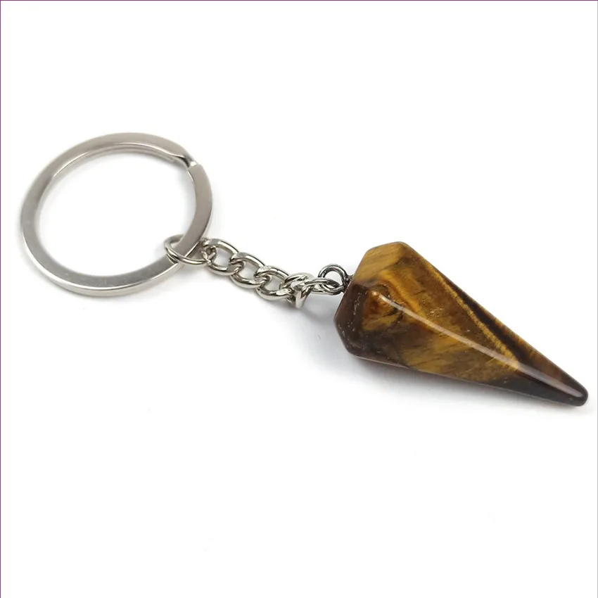 Трендовая серебряная круглая шестиугольная Пирамида тигровый глаз камень