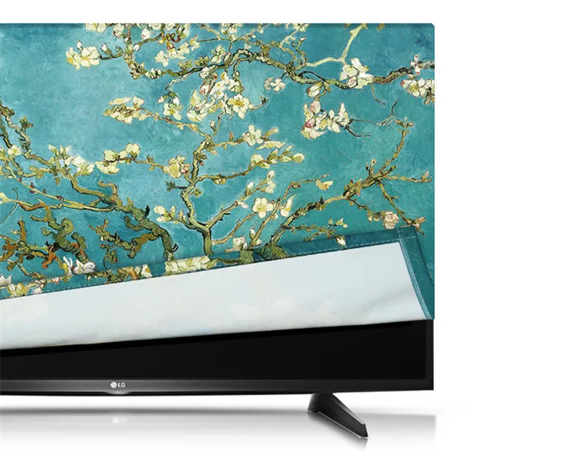1"-80" 22 дюйма 75 дюймов Экран ЖК-дисплей ТВ PC чехол декоративные капот Шторы Дерево Цветочный Водонепроницаемый зеленый