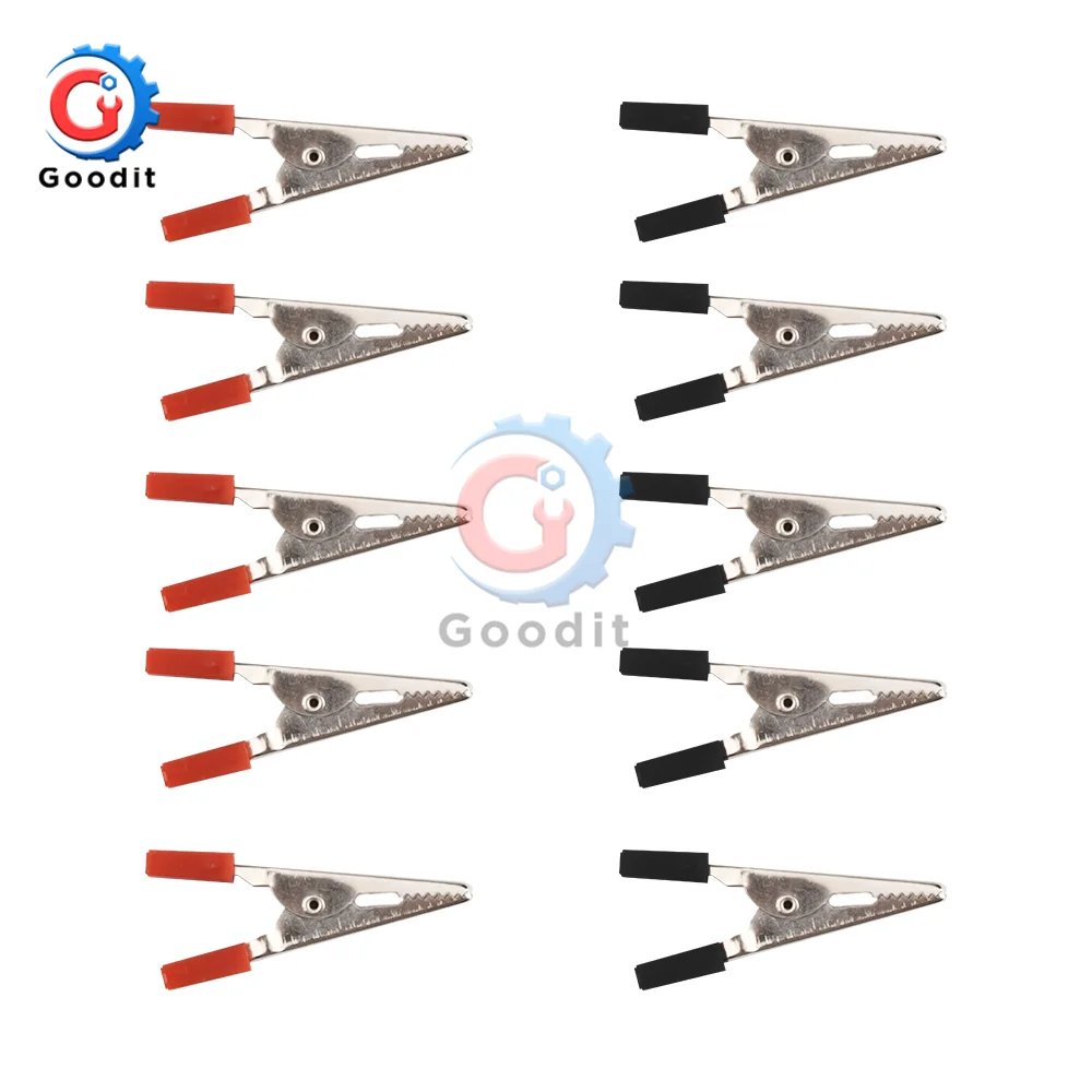 Зажимы типа крокодил 10 шт. изолированные пластиковые ручки для проводов