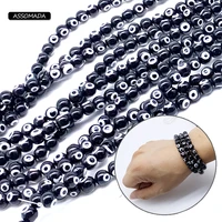 assomada lucky black eye beads handmade ward off evil bead for bracelet earrings key buckle necklace diy jewelry making supplies