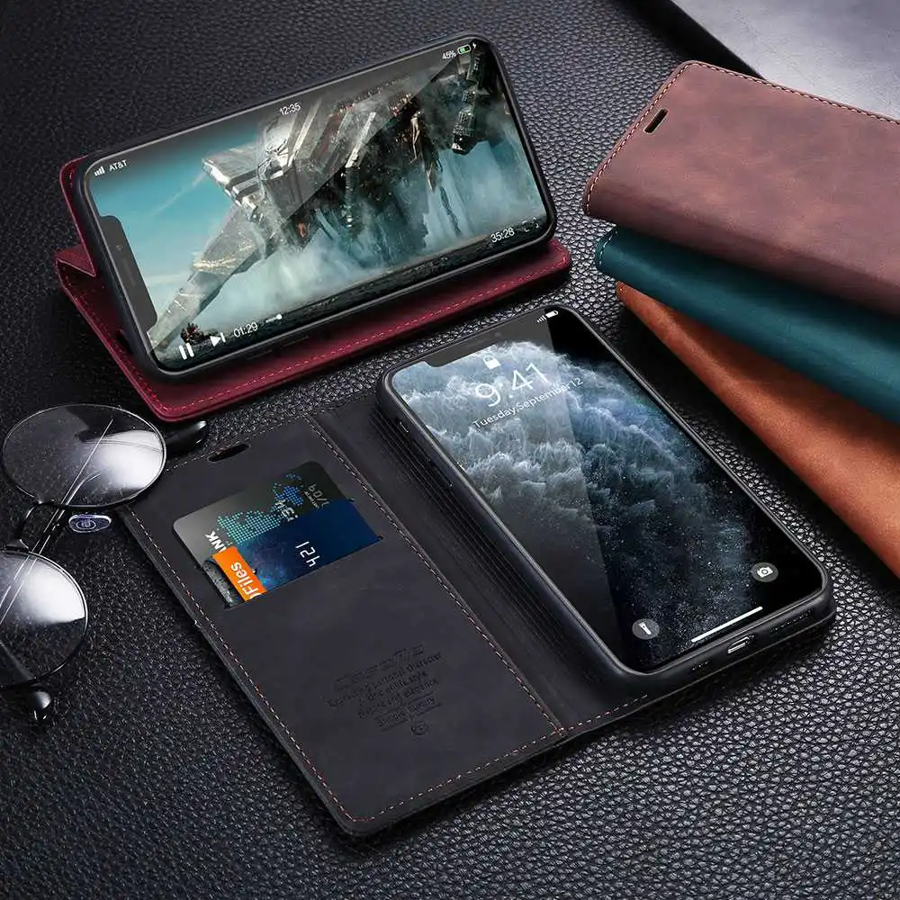 Чехол KISSCASE для iPhone 6S 8 7 XS 11 XR 11PRO MAX X искусственная кожа слот карт откидной XSMAX чехлы