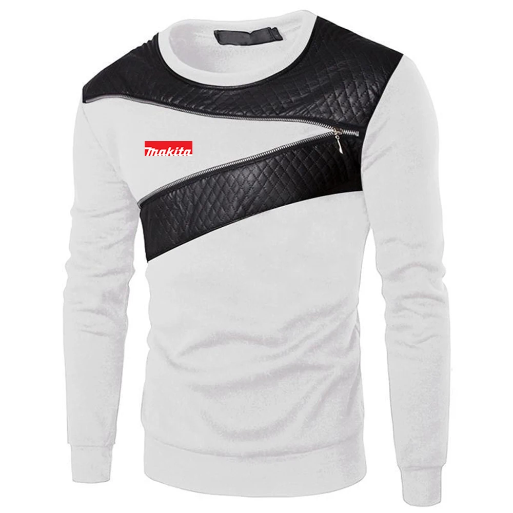 

Spring and Autumn Makita Logo New 2021 Style Round Neck Patchwork Fashion Wild Comfortable Leisure Hip-Hop Fitness Tops