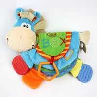0 12 month baby rattles teether toys cute donkey animal cloth book for toddlers learning early education toys christmas gift