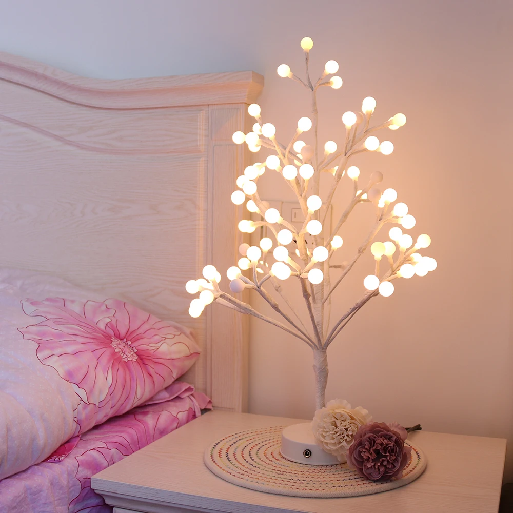 

Ночной светильник, декоративный светильник с шариками и деревом, цветные USB-вспышки, питание от аккумулятора, ночник, подарок, праздничный д...