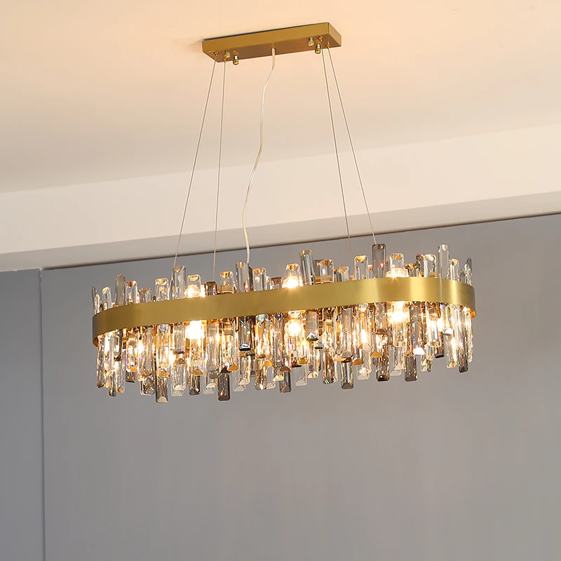 Lámpara LED de araña redonda de cristal, lámparas colgantes de Lustre, luminaria de suspensión para vestíbulo y dormitorio