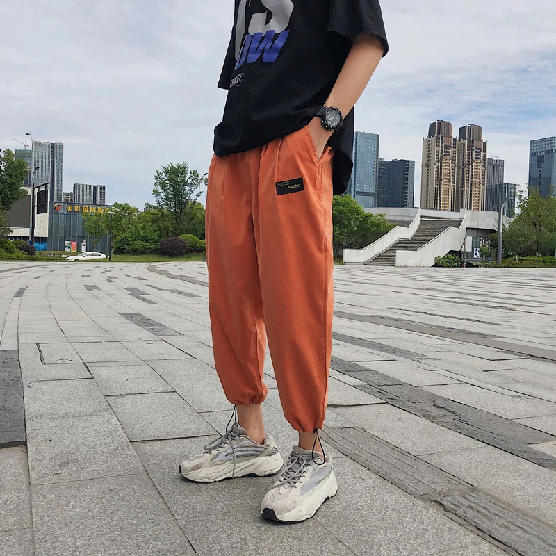 Брюки мужские цвета хаки Drawstring уличная одежда большого размера Harajuku горячая