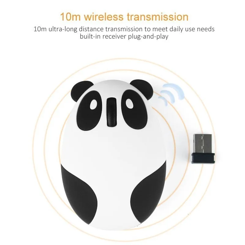 CHUYI Беспроводная Bluetooth 3 0 мышь перезаряжаемая Милая мультяшная панда дизайн 1200 dpi