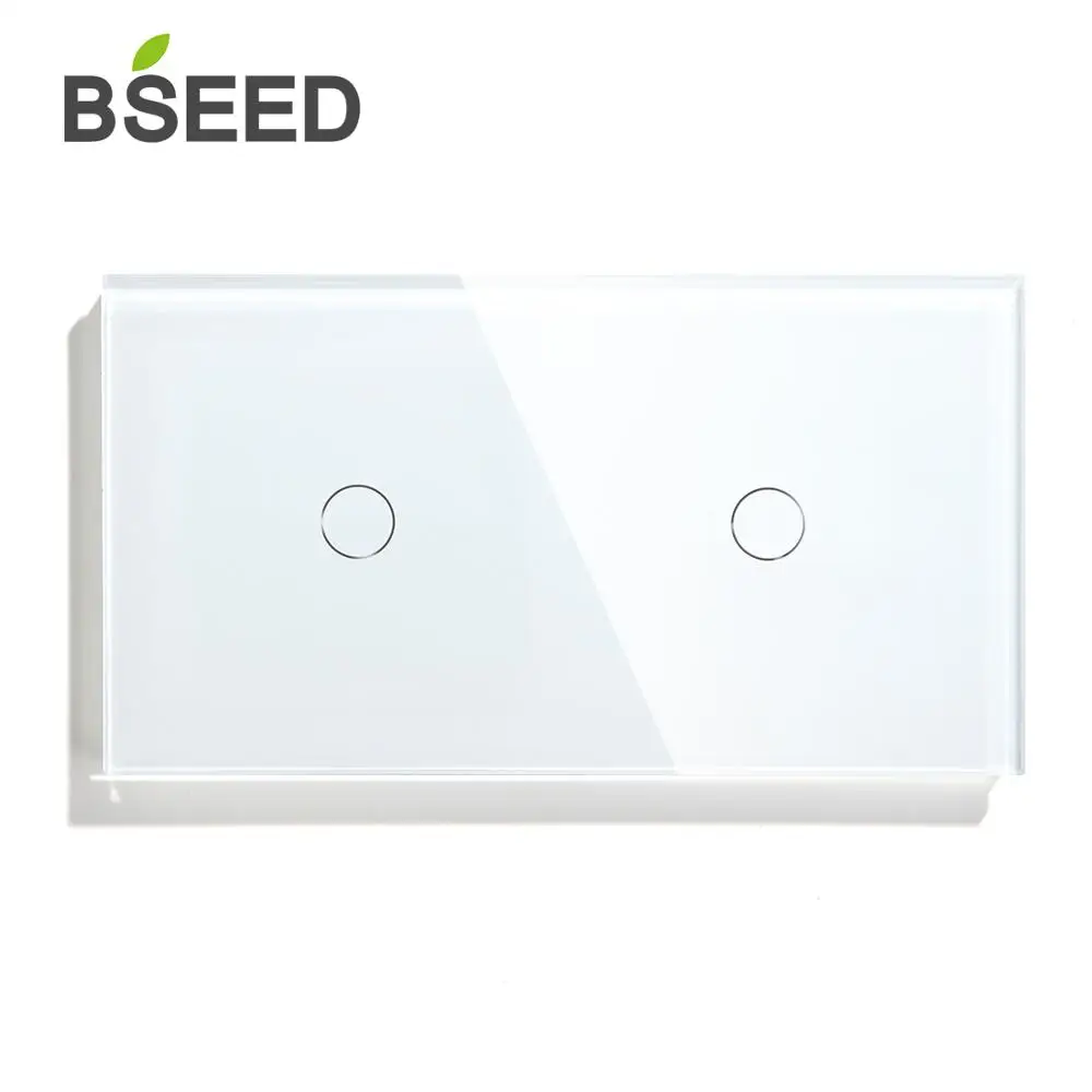 Bseed EU 2 Gang 1 Way настенный сенсорный выключатель 157 мм светильник белый черный