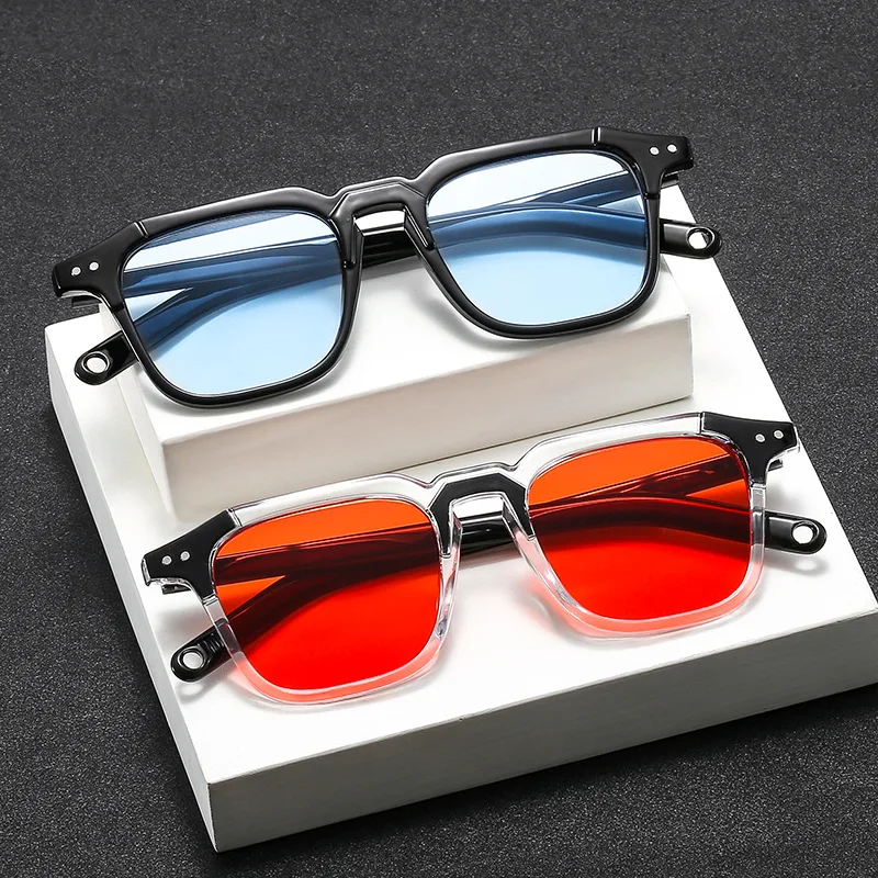 

2021 high-quality new splicing meter nail square sunglasses Fashion men hip hop glasses retro sunglasses women