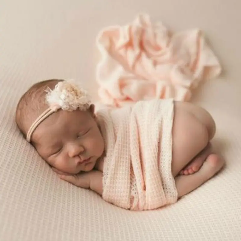 

Newborn Photography Prop Infant Multi-colors Sleepy Knit Sleepy Cap+Knit Wrap Set photo Accessories 40JC